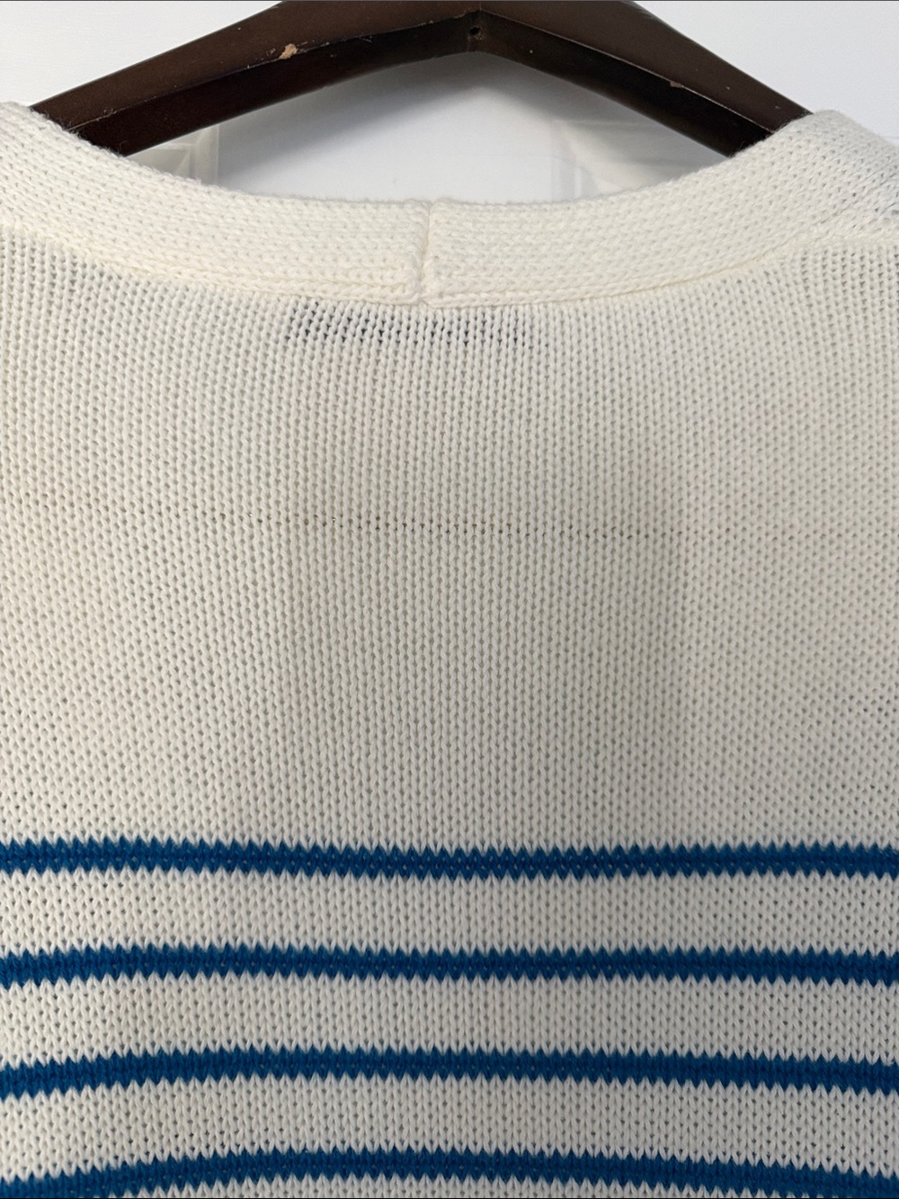 Zara Cream & Blue Striped Button-Front Maxi sweater cotton Dress - Picture 5 of 7
